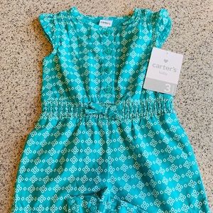 🤗2/$10! NWT!! 3 month old baby girls teal romper!